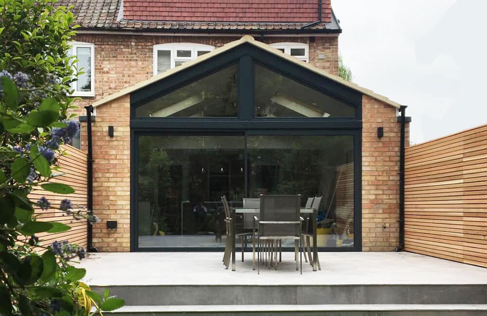 SVG30 sliding door and gable end glazing installed in Hammersmith