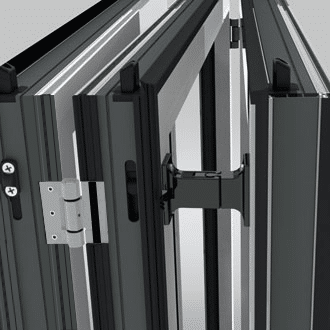 Panel catcher for additional security to fix the pass door to the adjacent panel