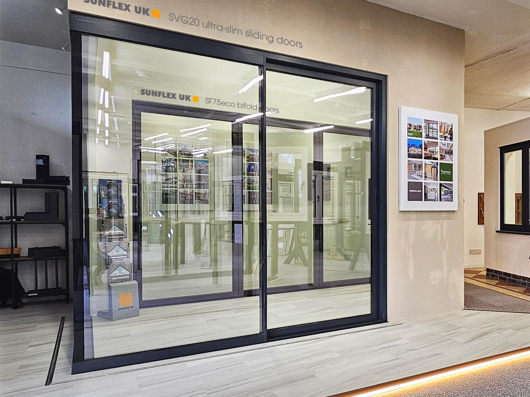 Panoramic Windows Showroom including SUNFLEX UK sliding doors and bifold doors
